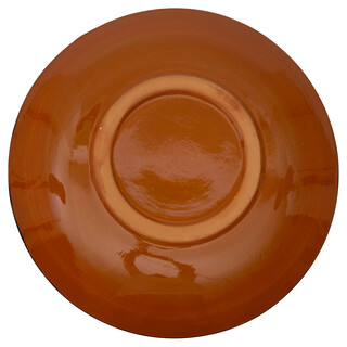 Lagan Rishtan Servierteller Keramik groß Ø 42 cm Quitte (schwarzer Rand) - Usbekischer Keramikteller mit handbemaltem Design