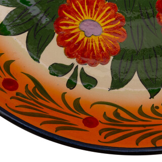 Lagan Rishtan Servierteller Keramikteller groß Ø 37 cm Muster (Blumen) - Usbekische Servierplatte mit handbemaltem Design