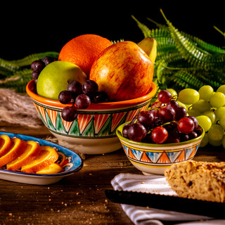 Lagan Rishtan Servierteller Keramikteller � 26 - 29 cm - Usbekische Servierplatte mit handbemaltem Design