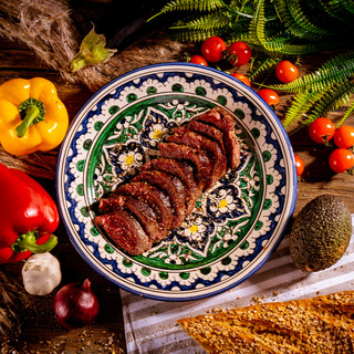 Lagan Rishtan Servierteller Keramikteller � 26 - 29 cm - Usbekische Servierplatte mit handbemaltem Design