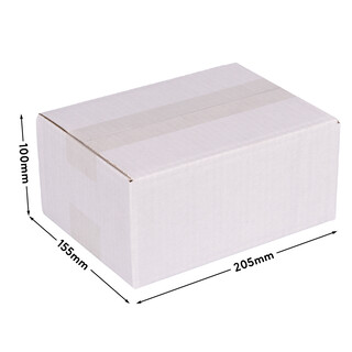 verpacking 400 Faltkartons 200 x 150 x 90 mm Wei� (Au�enma� 205 x 155 x 100 mm) KK 10 1-wellig Versandkarton f�r kleine Waren DHL P�ckchen S DPD XS GLS XS Hermes P�ckchen kleine Kartons