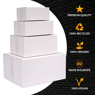 verpacking 400 Faltkartons 200 x 150 x 90 mm Wei� (Au�enma� 205 x 155 x 100 mm) KK 10 1-wellig Versandkarton f�r kleine Waren DHL P�ckchen S DPD XS GLS XS Hermes P�ckchen kleine Kartons