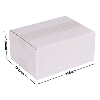 verpacking 50 Faltkartons 250 x 175 x 100 mm Wei� (Au�enma� 255 x 180 x 110 mm) KK 24 1-wellig Versandkarton f�r kleine Waren DHL P�ckchen S DPD S GLS S Kartons