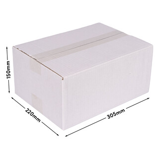 verpacking 50 Faltkartons 300 x 215 x 140 mm Wei� (Au�enma� 305 x 220 x 150 mm) KK 30 1-wellig Versandkarton f�r mittelgro�e Waren DHL P�ckchen M DPD S GLS S Kartons