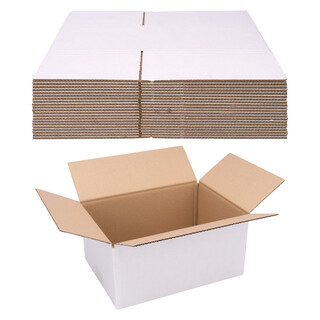 verpacking 50 Faltkartons 300 x 215 x 140 mm Wei� (Au�enma� 305 x 220 x 150 mm) KK 30 1-wellig Versandkarton f�r mittelgro�e Waren DHL P�ckchen M DPD S GLS S Kartons