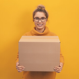 verpacking Faltkartons 495 x 295 x 290 mm Braun (Au�enma� 500 x 300 x 300 mm) KK 105 1-wellig Versandkarton f�r mittelgro�e Waren DHL Paket DPD GLS Hermes Kartons