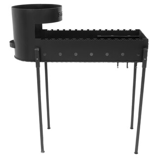 FlameFusion Mangal inkl. 6 Liter Kazan Gusseisen & Grillrost BBQ Holzkohlegrill Schaschlikgrill Mangalgrill