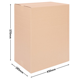 verpacking Faltkartons 430 x 285 x 570 mm Braun (Au�enma� 435 x 290 x 580 mm) variable H�he bei 370, 470 und 520 mm KK 97 1-wellig Versandkarton f�r mittelgro�e Waren DHL Paket DPD GLS Hermes Kartons