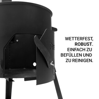 FlameFusion Utschak XL Feuerofen Set inkl. 22 Liter Kazan & Flansch-Mangal Aufsatz Uchag Grillen & Kochen mit Outdoork�che