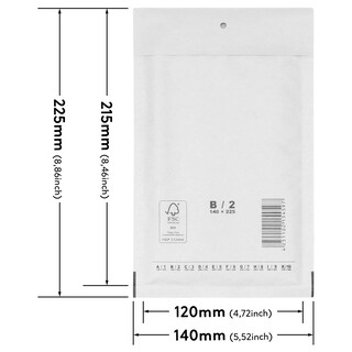 verpacking 800 Luftpolstertaschen 140x225 mm B2 Versandtaschen Wei� - Luftpolsterumschlag Polsterumschl�ge selbstklebend
