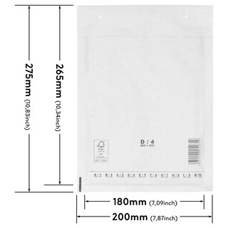 verpacking 1000 Luftpolstertaschen 200x275 mm D4 Versandtaschen Wei� - Luftpolsterumschlag Polsterumschl�ge selbstklebend