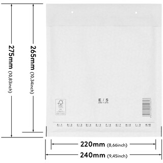 verpacking 800 Luftpolstertaschen 240x275 mm E5 Versandtaschen Wei� - Luftpolsterumschlag Polsterumschl�ge selbstklebend
