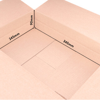 verpacking 300 Faltkartons 345 x 245 x 90 mm Braun (Au�enma� 350 x 250 x 100 mm) KK S variable H�he bei 50 mm 1-wellig Versandkarton kleinen Waren DHL P�ckchen DPD GLS Hermes P�ckchen Kartons