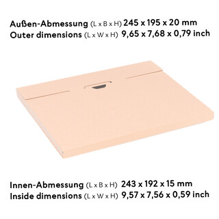 verpacking 25 Gro�briefkartons Braun 245x195x20 mm - simple Faltart - Versand Post Faltschachtel Kalenderverpackung B�chersendung - optimal geeignet f�r den Versand