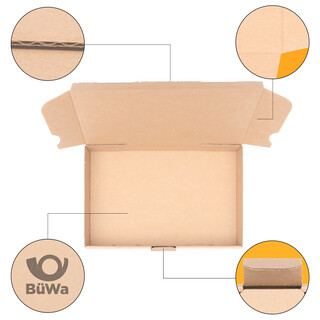 verpacking DHL Kleinpaket Braun 350 x 250 x 50 mm [Gr��e und St�ckzahl w�hlbar] 1-wellige Maxibriefkartons [Warenpost wird zu DHL Kleinpaket] portooptimierte Versandgr��e f�r kleine Waren 300 St�ck