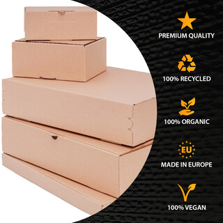 verpacking DHL Kleinpaket Braun 350 x 250 x 80 mm [Gr��e und St�ckzahl w�hlbar] 1-wellige Versandkartons [Warenpost wird zu DHL Kleinpaket] portooptimierte Versandgr��e f�r kleine Waren 200 St�ck