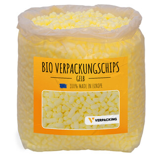 verpacking BIO Verpackungschips aus Maisst�rke [Farbe & Menge w�hlbar] F�llmaterial f�r Pakete Gelb 25 Liter