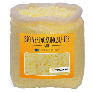 verpacking BIO Verpackungschips aus Maisst�rke [Farbe & Menge w�hlbar] F�llmaterial f�r Pakete Gelb 100 Liter