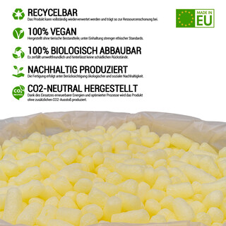 verpacking BIO Verpackungschips aus Maisst�rke [Farbe & Menge w�hlbar] F�llmaterial f�r Pakete Gelb 100 Liter