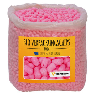 verpacking BIO Verpackungschips aus Maisst�rke [Farbe & Menge w�hlbar] F�llmaterial f�r Pakete Rosa 100 Liter