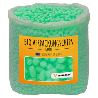 verpacking BIO Verpackungschips aus Maisst�rke [Farbe & Menge w�hlbar] F�llmaterial f�r Pakete Gr�n 1000 Liter