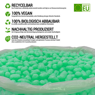 verpacking BIO Verpackungschips aus Maisst�rke [Farbe & Menge w�hlbar] F�llmaterial f�r Pakete Gr�n 1000 Liter