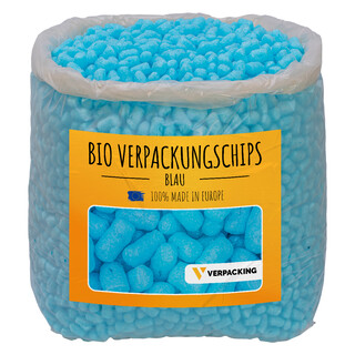verpacking BIO Verpackungschips aus Maisst�rke [Farbe & Menge w�hlbar] F�llmaterial f�r Pakete Blau 25 Liter