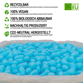 verpacking BIO Verpackungschips aus Maisst�rke [Farbe & Menge w�hlbar] F�llmaterial f�r Pakete Blau 25 Liter