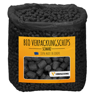 verpacking BIO Verpackungschips aus Maisst�rke [Farbe & Menge w�hlbar] F�llmaterial f�r Pakete Schwarz 25 Liter