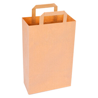 Papiertragetasche mit Flachhenkel 28 x 22 x 10 cm Braun Papiert�ten Bio Papiertasche