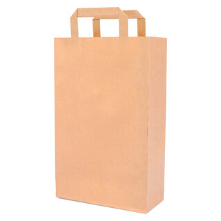 Papiertragetasche mit Flachhenkel 28 x 22 x 10 cm Braun Papiert�ten Bio Papiertasche
