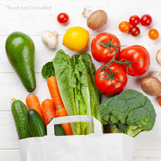 Papiertragetasche mit Flachhenkel - Papiert�ten Bio Papiertasche Kraftpapiert�ten Wei� 28 x 22 x 10 cm