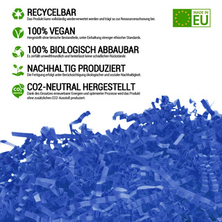 verpacking Geschenkf�llmaterial ? verschiedene Farben und Mengen w�hlbar 100% Recycling Papier Polstermaterial Blau 500 g