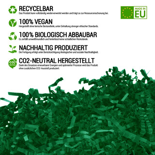 verpacking Geschenkf�llmaterial ? verschiedene Farben und Mengen w�hlbar 100% Recycling Papier Polstermaterial Waldgr�n 1 kg