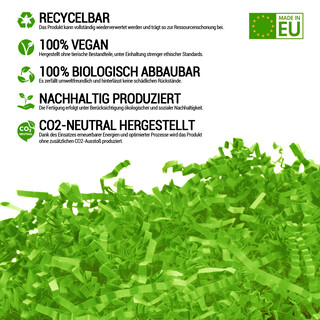 verpacking Geschenkf�llmaterial ? verschiedene Farben und Mengen w�hlbar 100% Recycling Papier Polstermaterial Limetten Gr�n 250 g