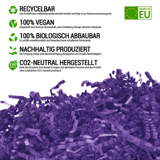 verpacking Geschenkf�llmaterial ? verschiedene Farben und Mengen w�hlbar 100% Recycling Papier Polstermaterial Lila 50 g