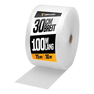 verpacking 1 Rolle Luftpolsterfolie 30 cm x 100 m, 75 my Noppenfolie Knallfolie Blisterfolie Polstermaterial F�llmaterial f�r Kartons