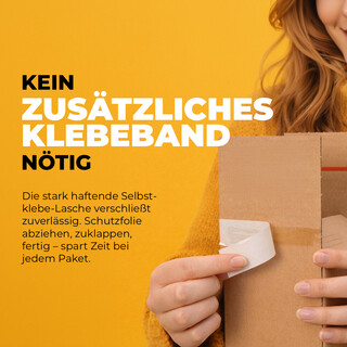 verpacking Versandh�lsen eckig [Gr��e und St�ckzahl w�hlbar] mit Selbstklebestreifen und Aufrei�faden