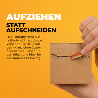 verpacking Versandh�lsen eckig [Gr��e und St�ckzahl w�hlbar] mit Selbstklebestreifen und Aufrei�faden