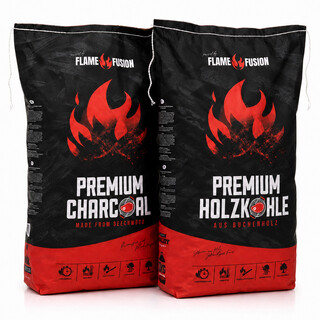 FlameFusion Premium Holzkohle aus 100% Buchenholz 20 kg