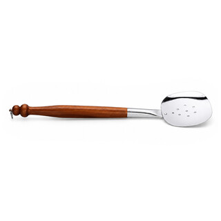 FlameFusion Schauml�ffel f�r die Outdoork�che - handgefertigt aus Edelstahl mit Echtholzgriff, f�r Gerichte aus Kazan & Wok, 46,5 cm mit Aufh�ngring