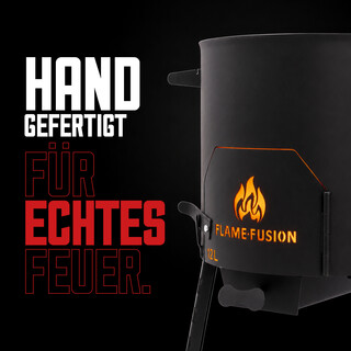FlameFusion Utschak XS - f�r 8 Liter Kazan Feuerofen mit Abzugsrohr [Gr��e w�hlbar] - Uchag Kasanofen zum Grillen & Kochen, Feldk�che, Plov & Pilaw