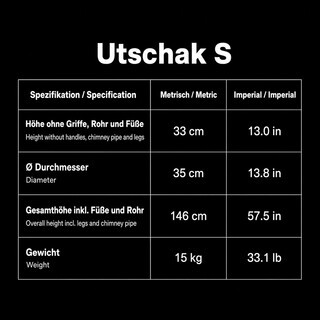 FlameFusion Utschak S - f�r 10 Liter Kazan Feuerofen mit Abzugsrohr [Gr��e w�hlbar] - Uchag Kasanofen zum Grillen & Kochen, Feldk�che, Plov & Pilaw