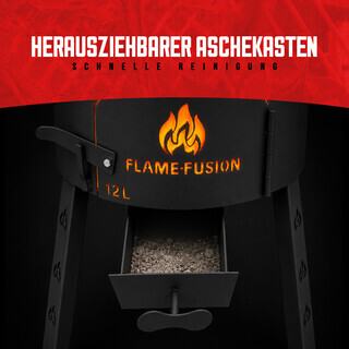 FlameFusion Utschak S - f�r 10 Liter Kazan Feuerofen mit Abzugsrohr [Gr��e w�hlbar] - Uchag Kasanofen zum Grillen & Kochen, Feldk�che, Plov & Pilaw