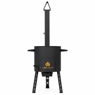 FlameFusion Utschak M - f�r 12 L Kazan Feuerofen mit Abzugsrohr [Gr��e w�hlbar] - Uchag Kasanofen zum Grillen & Kochen, Feldk�che, Plov & Pilaw
