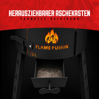 FlameFusion Utschak M - f�r 12 L Kazan Feuerofen mit Abzugsrohr [Gr��e w�hlbar] - Uchag Kasanofen zum Grillen & Kochen, Feldk�che, Plov & Pilaw