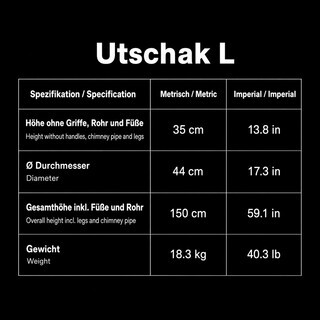 FlameFusion Utschak L - f�r 16 L Kazan Feuerofen mit Abzugsrohr [Gr��e w�hlbar] - Uchag Kasanofen zum Grillen & Kochen, Feldk�che, Plov & Pilaw