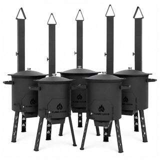 FlameFusion Utschak Feuerofen inkl. Kazan [Gr��e w�hlbar] - Uchag Kasanofen zum Grillen & Kochen