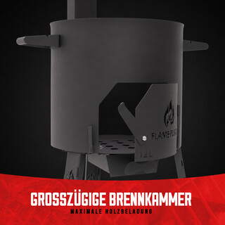 FlameFusion Utschak Feuerofen inkl. Kazan [Gr��e w�hlbar] - Uchag Kasanofen zum Grillen & Kochen