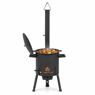 FlameFusion Utschak XS Feuerofen inkl. 8 Liter Kazan [Gr��e w�hlbar] - Uchag Kasanofen zum Grillen & Kochen